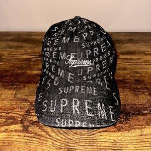 Supreme warp jacquard 6 panel denim hat